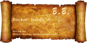Becker Buzád névjegykártya